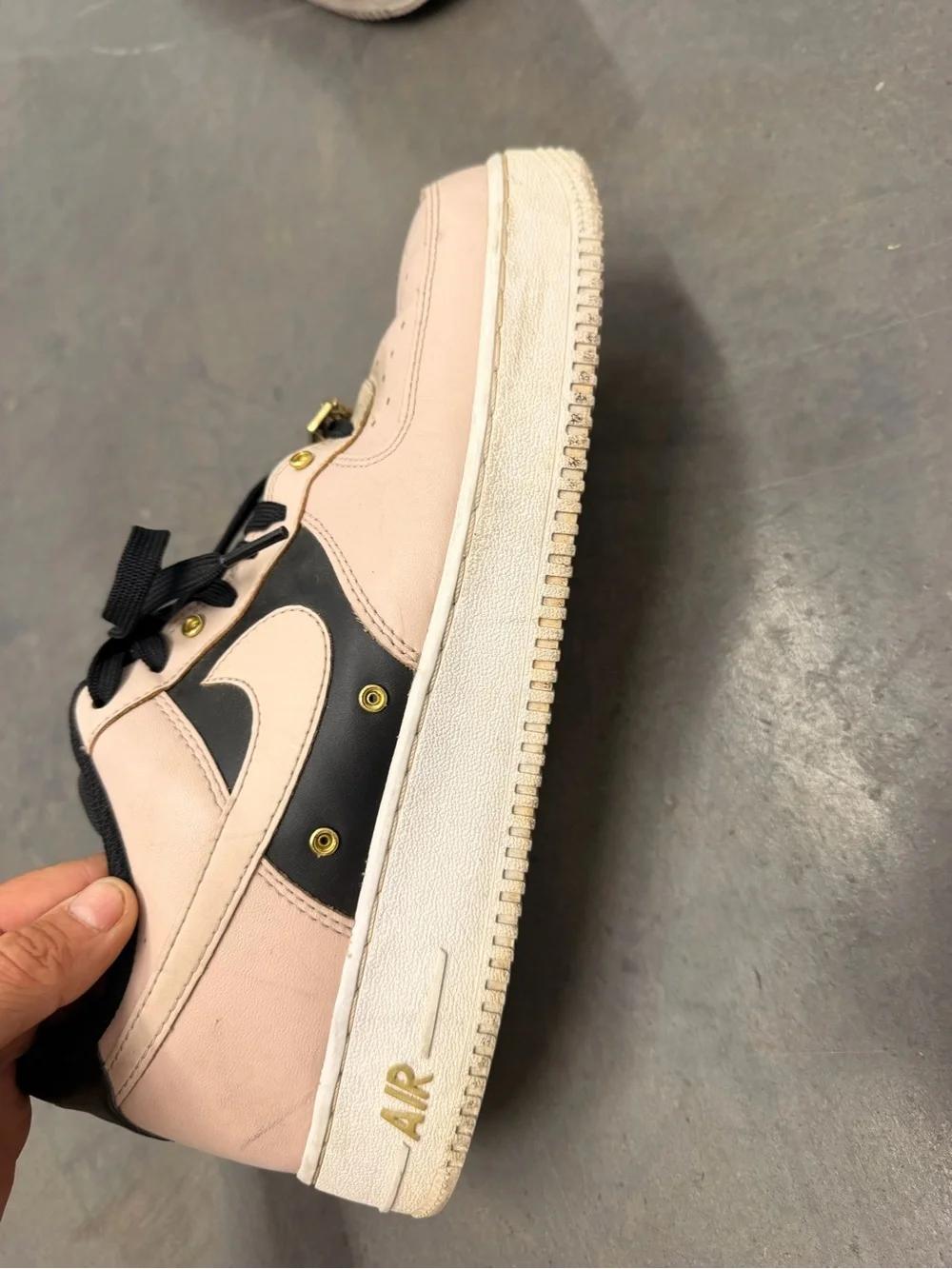 Nike Air Force 1 Low-Top Sneakers in Black, Pink & Gold